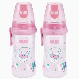 NUK First Essentials Simply Natural Smooth Flow Pro Baby Bottles Pink 2 Pack New